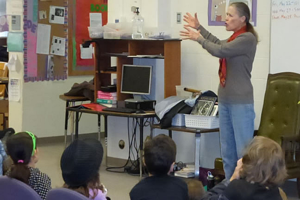 Storyteller in a classroom.